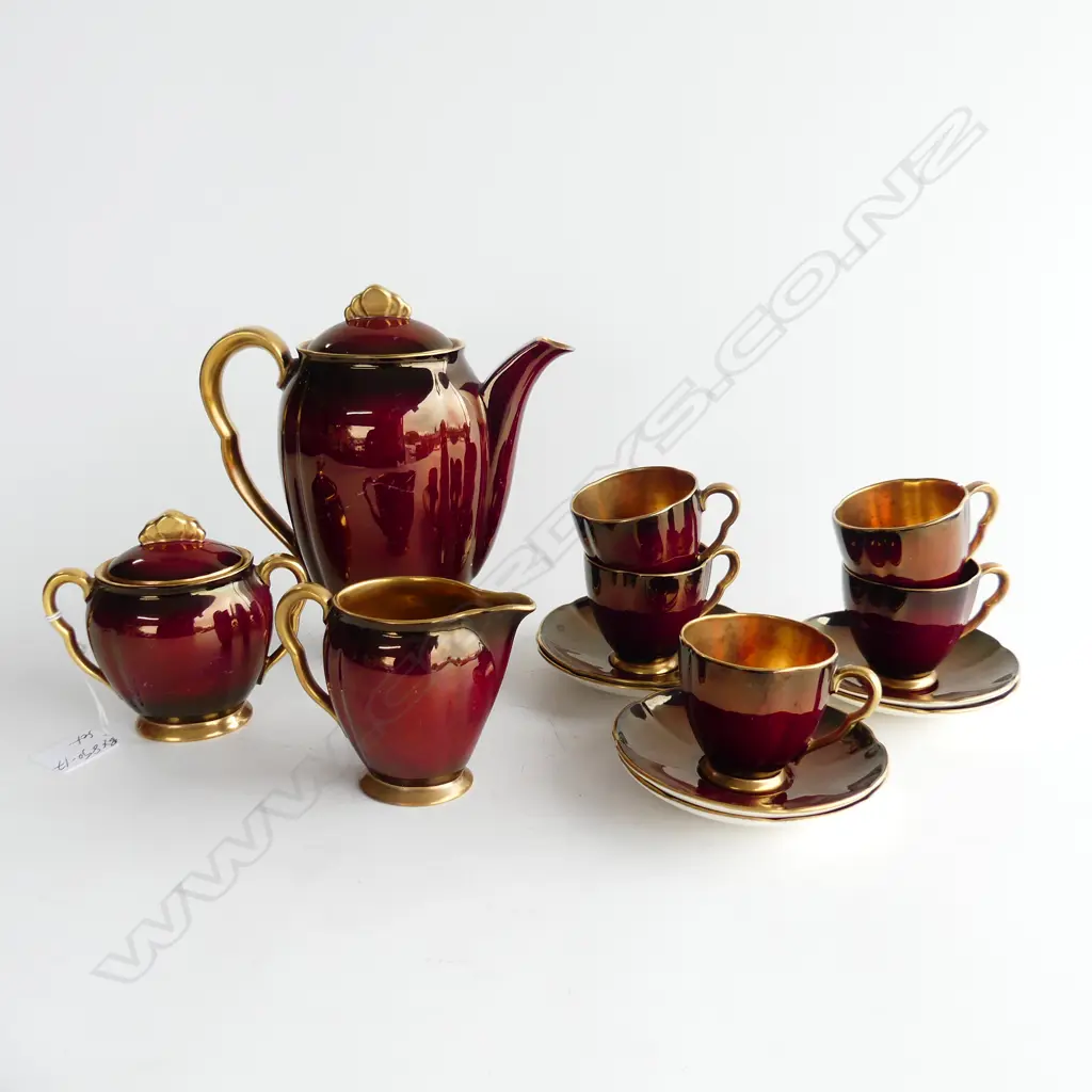 CARLRTONWARE ROUGE ROYAL COFFEE SET WITH ONLY 5 CUPS AF Image 1++