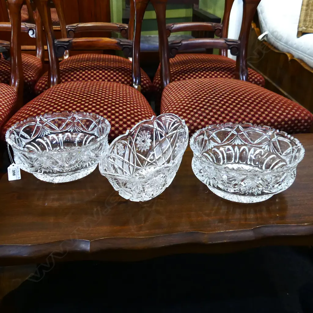 PR LG CUT CRYSTAL BOWLS (DIA 220mm) + OVAL CUT CRYSTAL BOWL (290 X 160mm) Image 1++