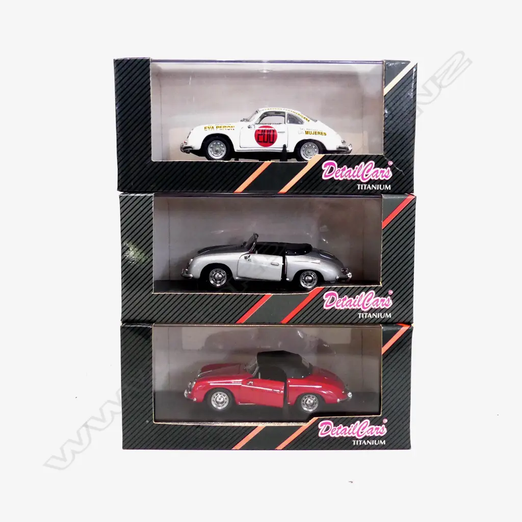 3 COLLECTABLE DETAIL PORSCHE CARS (TITANIUM SERIES)  Image 1++