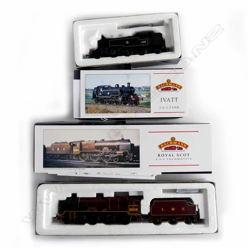 2 BOXED TOY BACHMANN 'BRANCH LINE' OO GAUGE LOCOMOTIVES. 'IVATT TANK'  41281+ 6106  'GORDON HIGHLANDER' . Image 1++