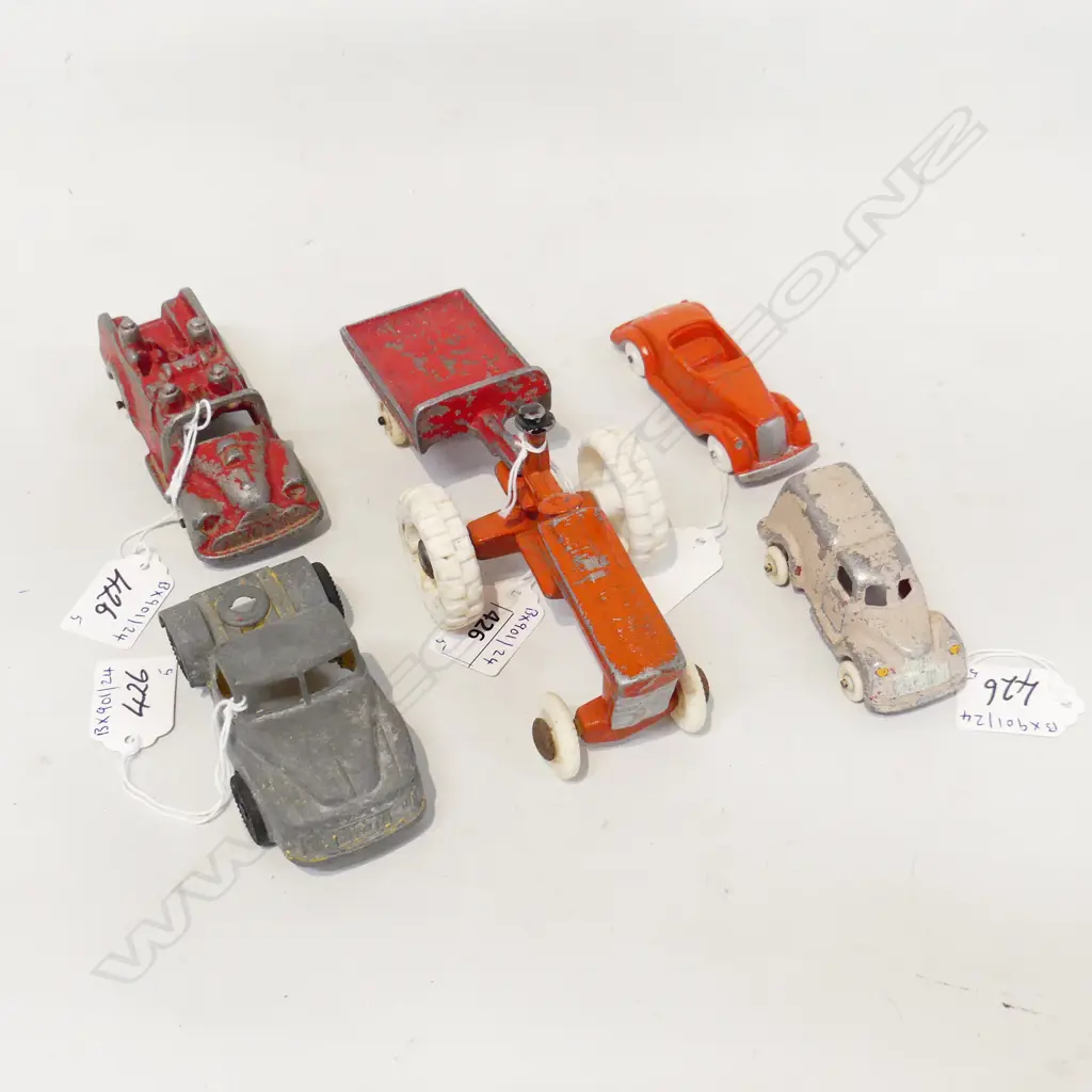 5 SMALL FUNHO TOYS TRACTOR FIRE ENGINE TRUCK TRAILER TRUCK & CONVERTABLE CAR L110 Image 1++