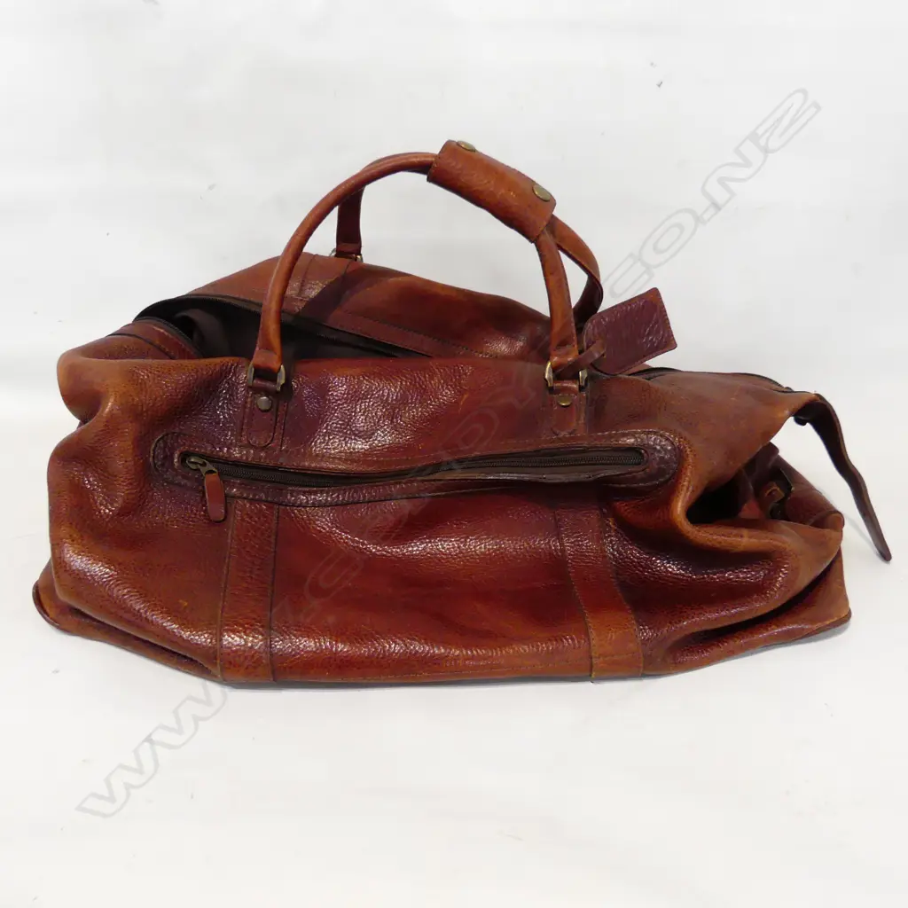 LG NZ TAN LEATHER MELLANCAMP OVERNIGHT BAG L. 600mm Image 1++
