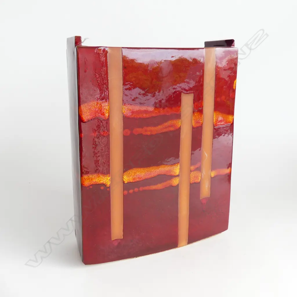 LARGE COPPER RED KEITH BLIGHT SLAB BUILT VASE   Image 1++