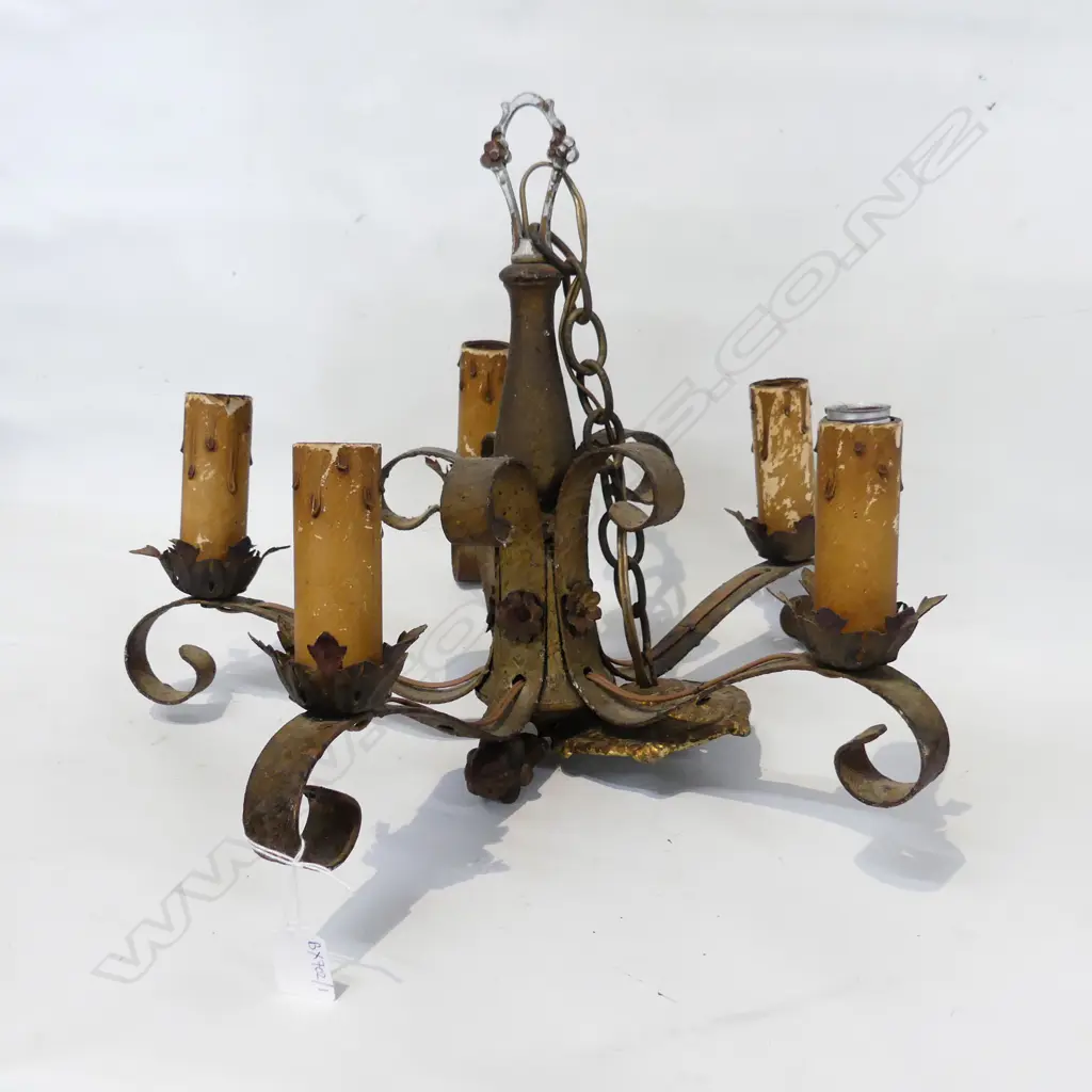 VINTAGE 5 ARM LIGHT FITTING 400mm dia Image 1++