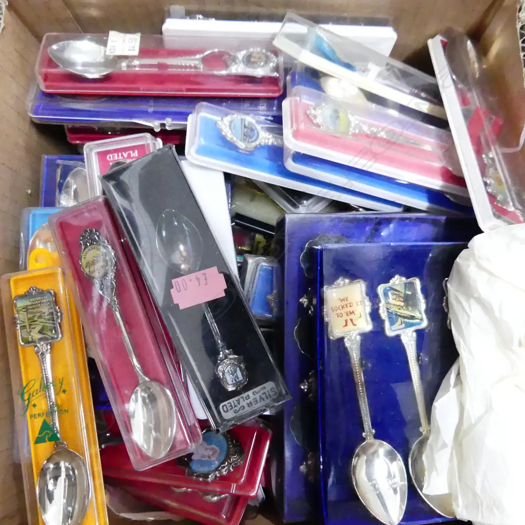   BOX OF SOUVENIR TEASPOONS Image 1++