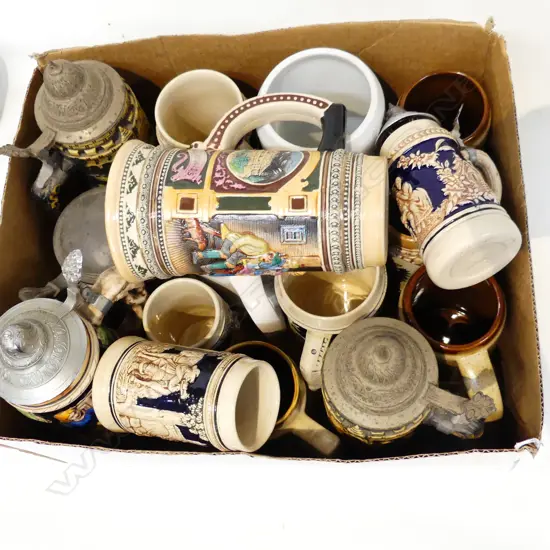 BOX LOT ASST. BEER TANKARDS