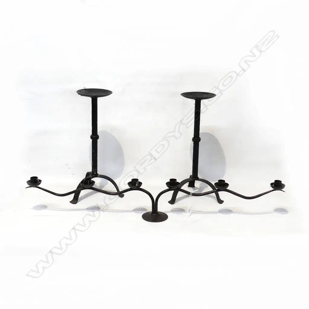 PR METAL CANDLE HOLDERS (H. 400mm) + LONG WROUGHT IRON  ARM CANDLE HOLDER L. 660mm Image 1++