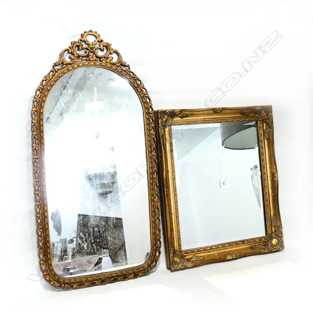 2 GILT FRAMED MIRRORS 490x415 / 360x730mm Image 1++