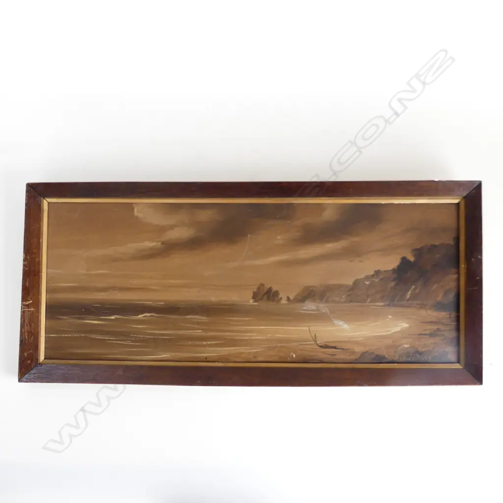 PAUL WREN,  WEST COAST - NEAR GREYMOUTH, OIL ON BOARD, SIGNED, 595 X 230mm Image 1++