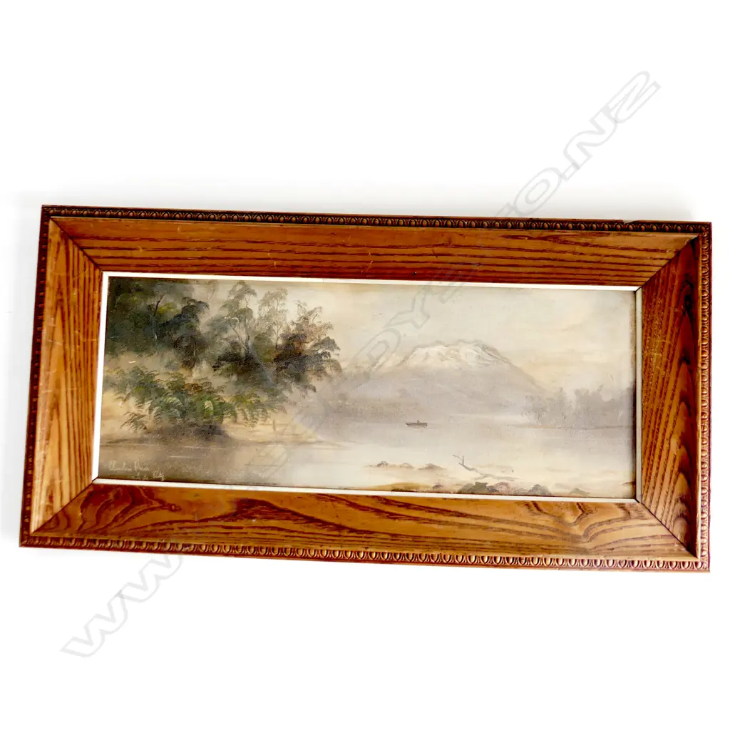 DE RITZ, CLINTON RIVER SOUTHLAND, OIL ON BOARD, SIGNED, 590 X 230mm Image 1++