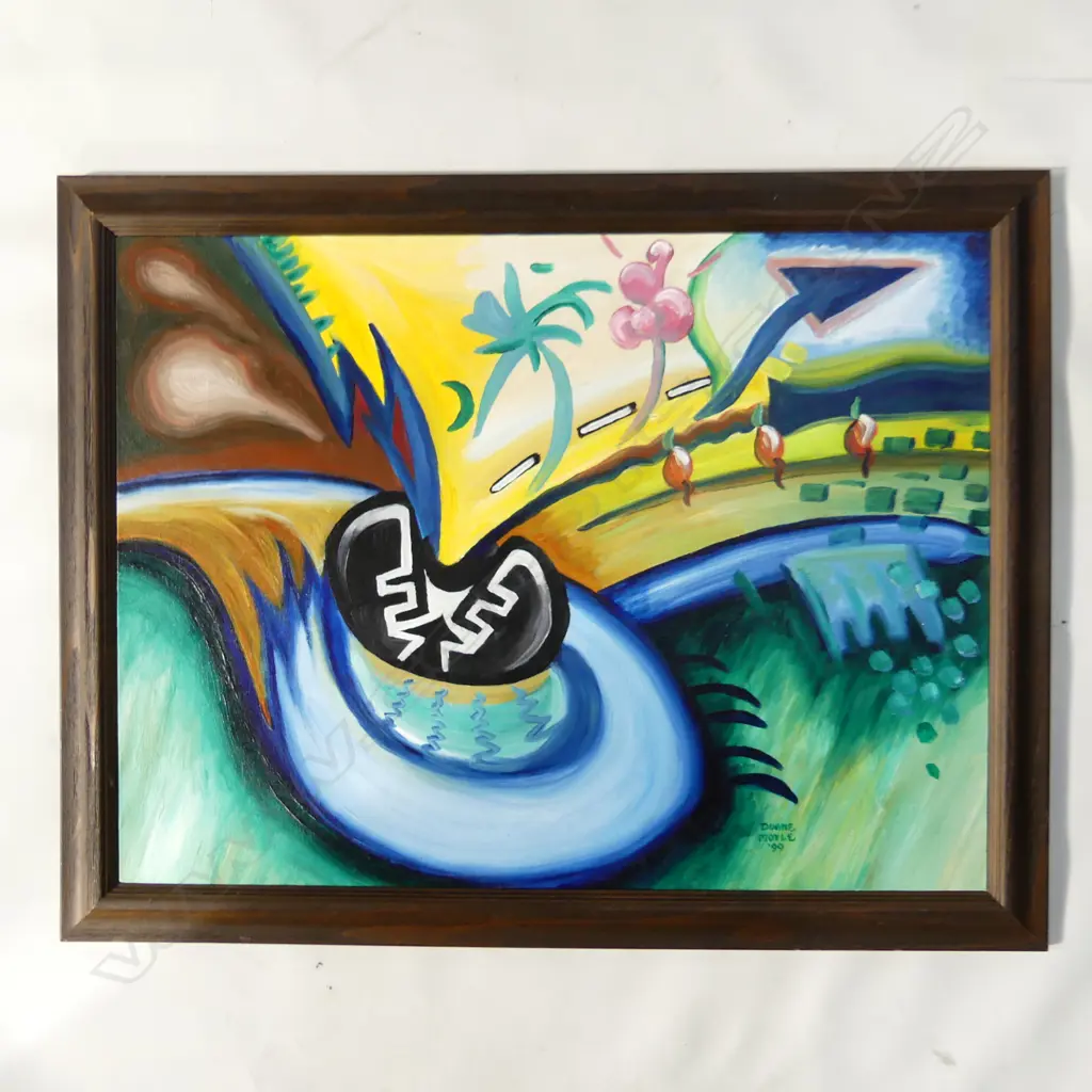 DUANE MOYLE ABSTRACT OIL ON BOARD '99 455x605mm Image 1++