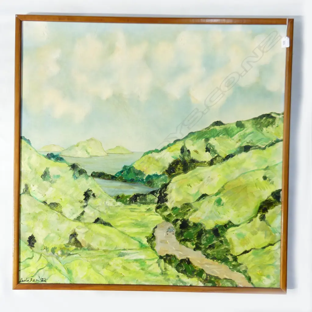 LG OIL ON CANVAS LANDSCAPE SIGNED BELCHER? '92 895x895mm Image 1++