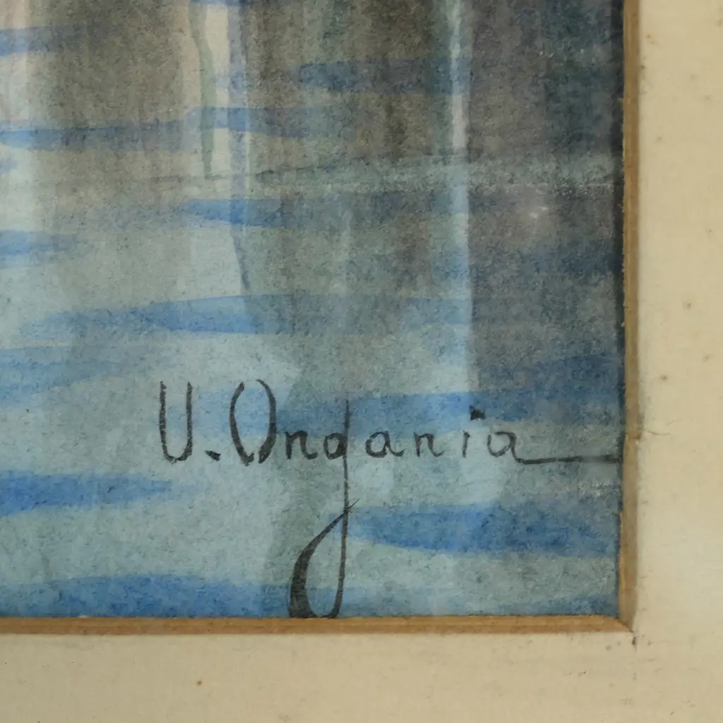 V. ONGANIA, ‘VENICE’, WATERCOLOUR ON BOARD, SIGNED, 295 x 170mm Image 1++