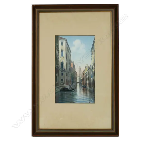 V. ONGANIA, ‘VENICE’, WATERCOLOUR ON BOARD, SIGNED, 295 x 170mm