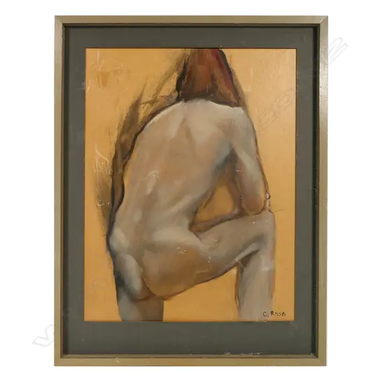 CHARLES ROSE, PASTEL ON BOARD, NUDE, SIGNED, SOME SCUFFING, 380 X 500mm