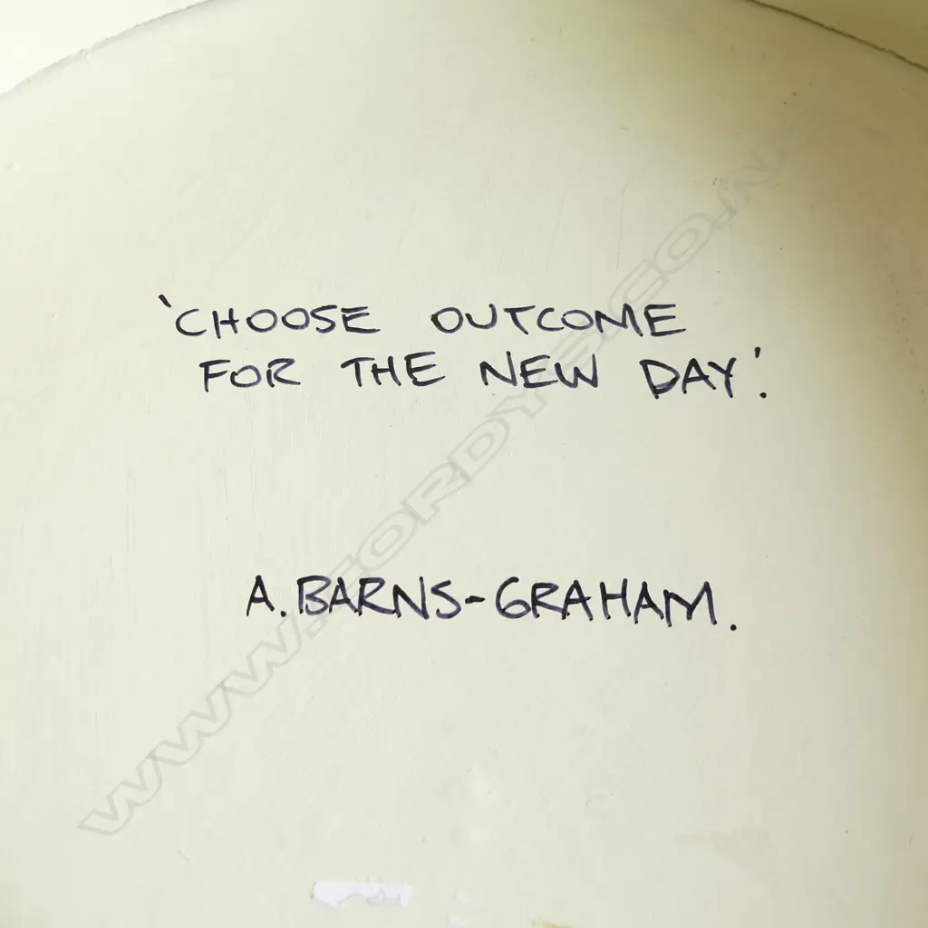 ANDREW BARNS-GRAHAM (NZ b.1966) 'CHOOSE OUTCOME FOR THE NEW DAY' ACYLIC ON BOARD 250mm dia Image 1++