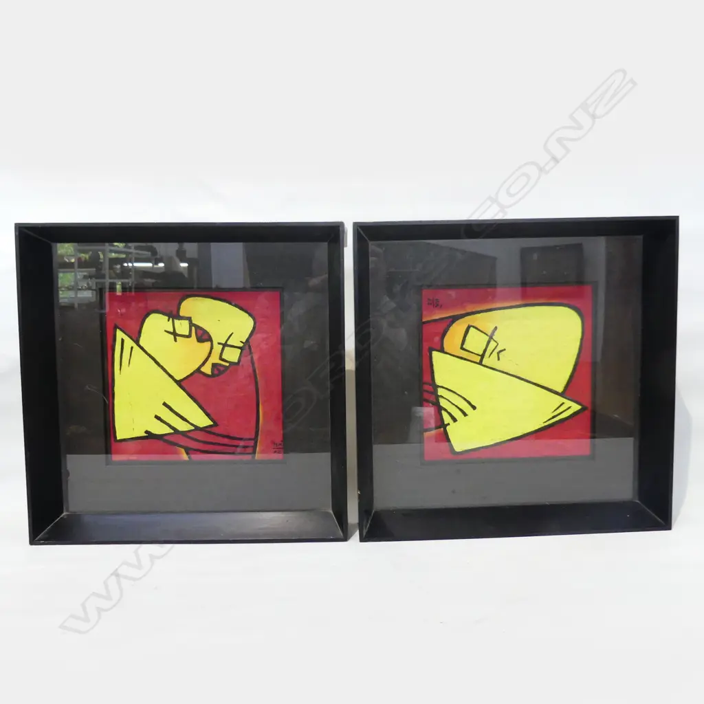 PR RED / YELLOW ARTWORKS, INITIALLED 'HA' 02 220x220mm Image 1++