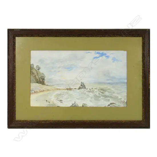A STRETTON, ‘COASTAL STUDY’, 1897, WATER COLOUR ON PAPER, SIGNED, 450 X 260mm