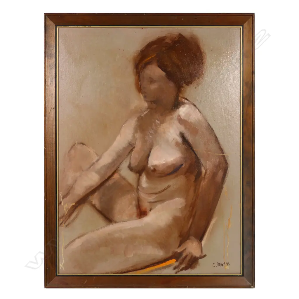 CHARLES ROSE, NUDE 2, OIL ON BOARD, SIGNED, SOME DAMAGE, 515 X 385mm Image 1++
