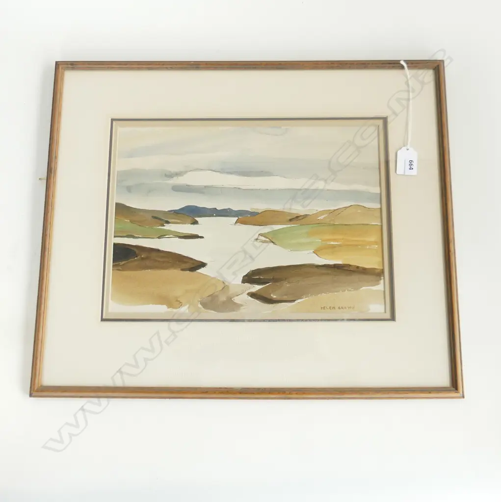 HELEN BROWN (NZ 1917-86) 'KAIPARA' W/C 230x330mm Image 1++