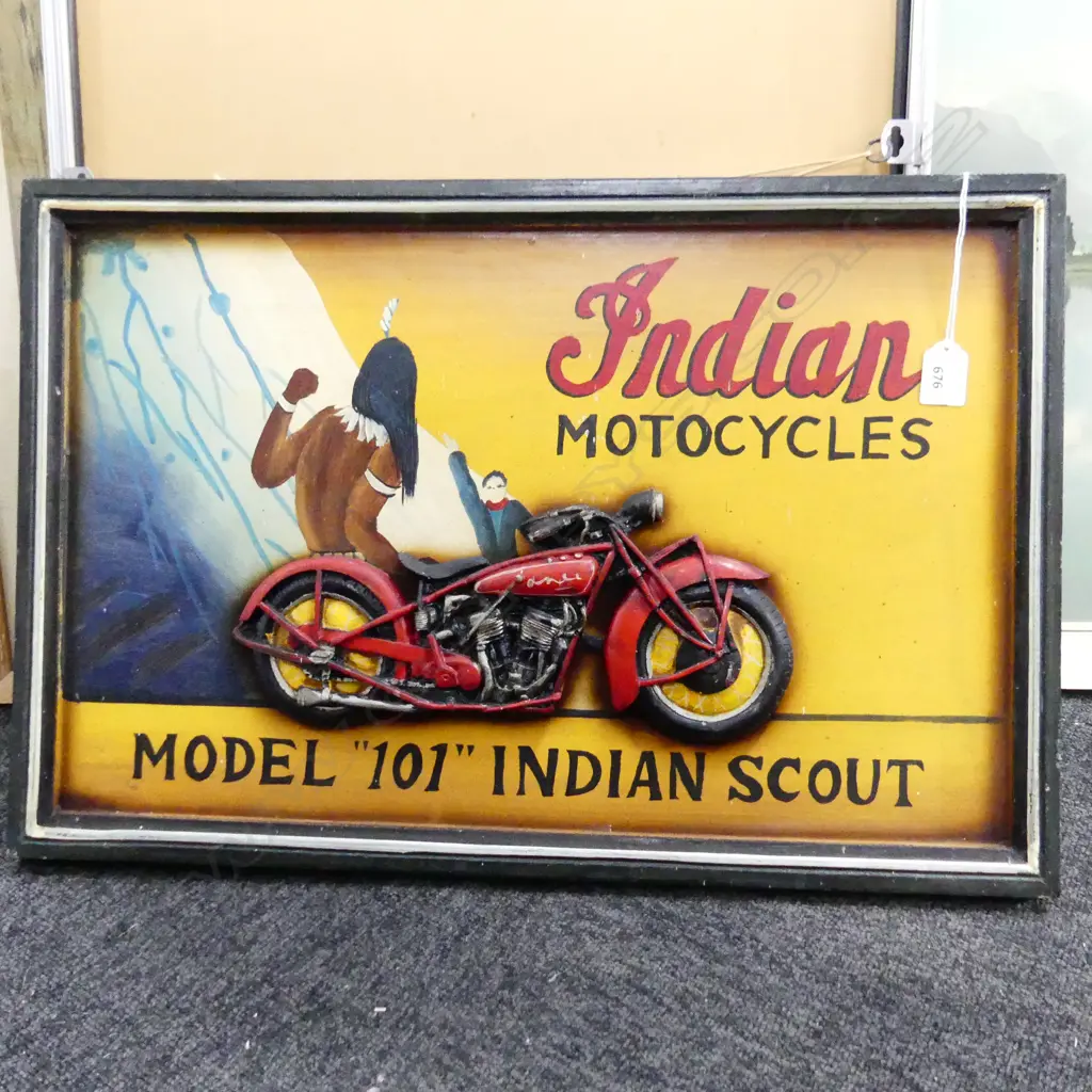 INDIAN MOTORCYCLES SIGNAGE 350X550MM Image 1++