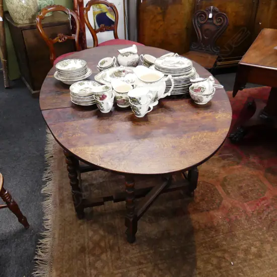 GEORGE III COUNTRY OAK DROP/GATE LEG TABLE 900x460x755mm