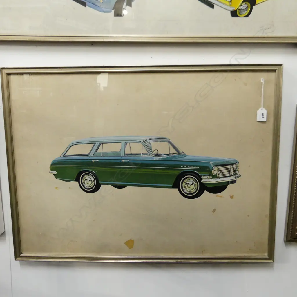 ORIGINAL GOUACHE ON PAPER AUTOMOBILE ILLUSTRATION FOR CAR MAGAZINE; 1970s VAUXHALL CRESTA ESTATE 535x740mm Image 1++