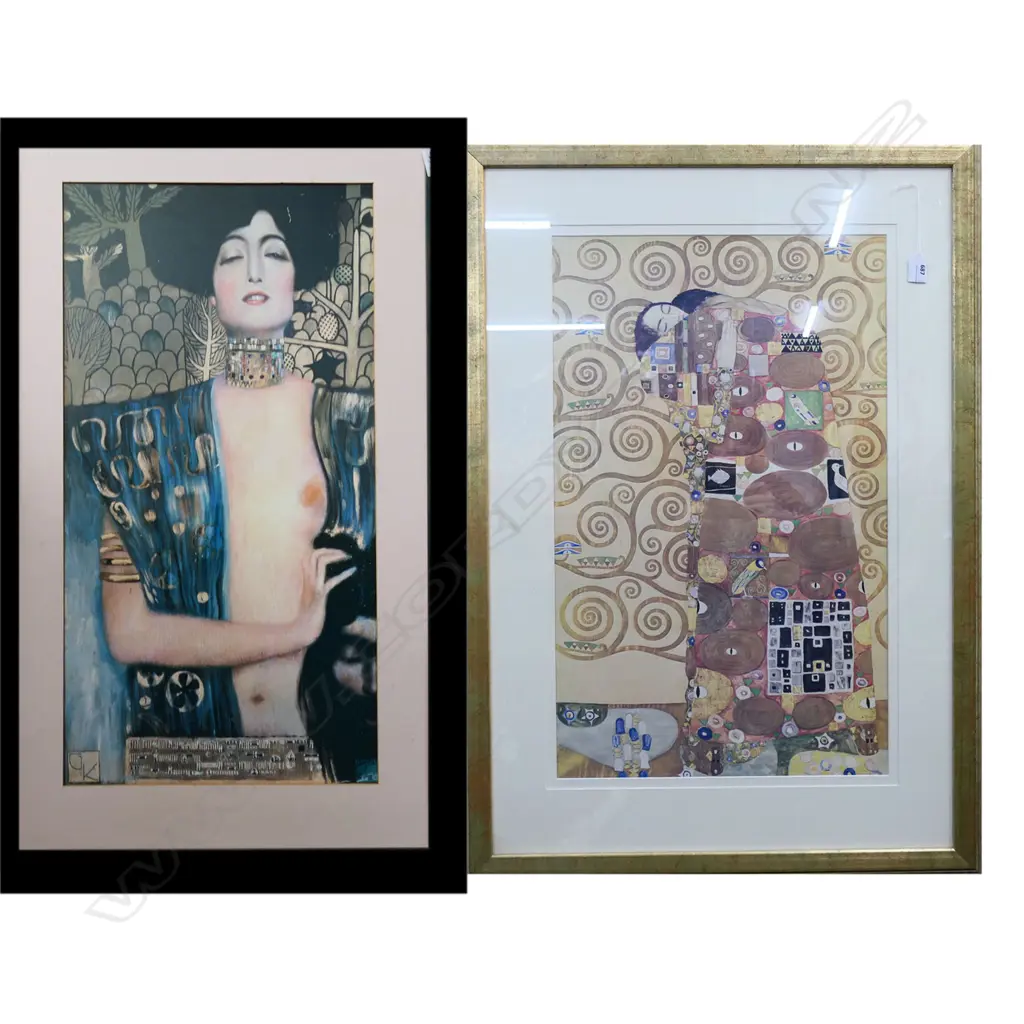 2 KLIMT PRINTS; 'THE KISS' 420x685mm & JUDITH (SOME SCRATCHES) 675x360mm Image 1++