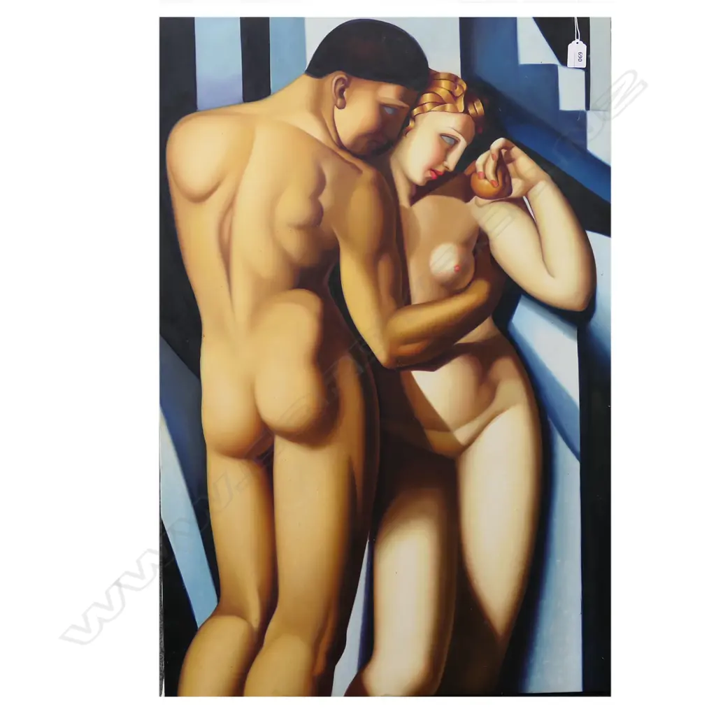 AFTER TEMARA LEMPICKA, 2 NUDES, ACRYLIC ON CANVAS 915x610mm Image 1++
