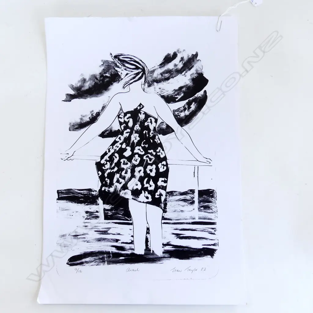 JOAN TAYLOR LITHO 'AWASH' LTD ED 12/12 signed & dated '82530 x 370mm unframed Image 1++