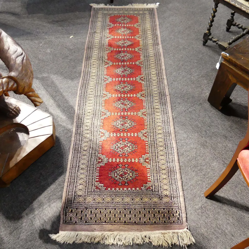 HAND KNOTTED WOOL PILE RUNNER 2150x650mm Image 1++