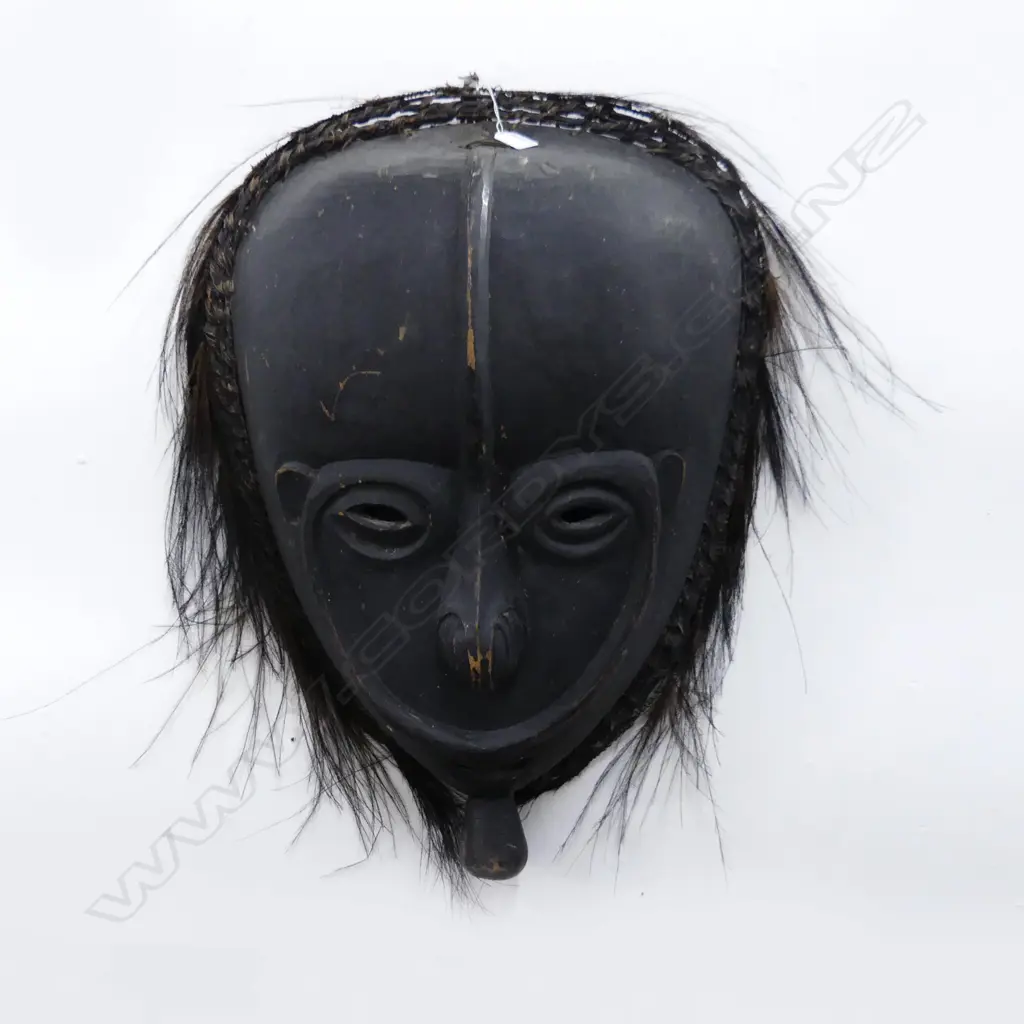 LG CARVED WOODEN BLACK PAINTED AFRICAN WALL MASK H.660mm Image 1++