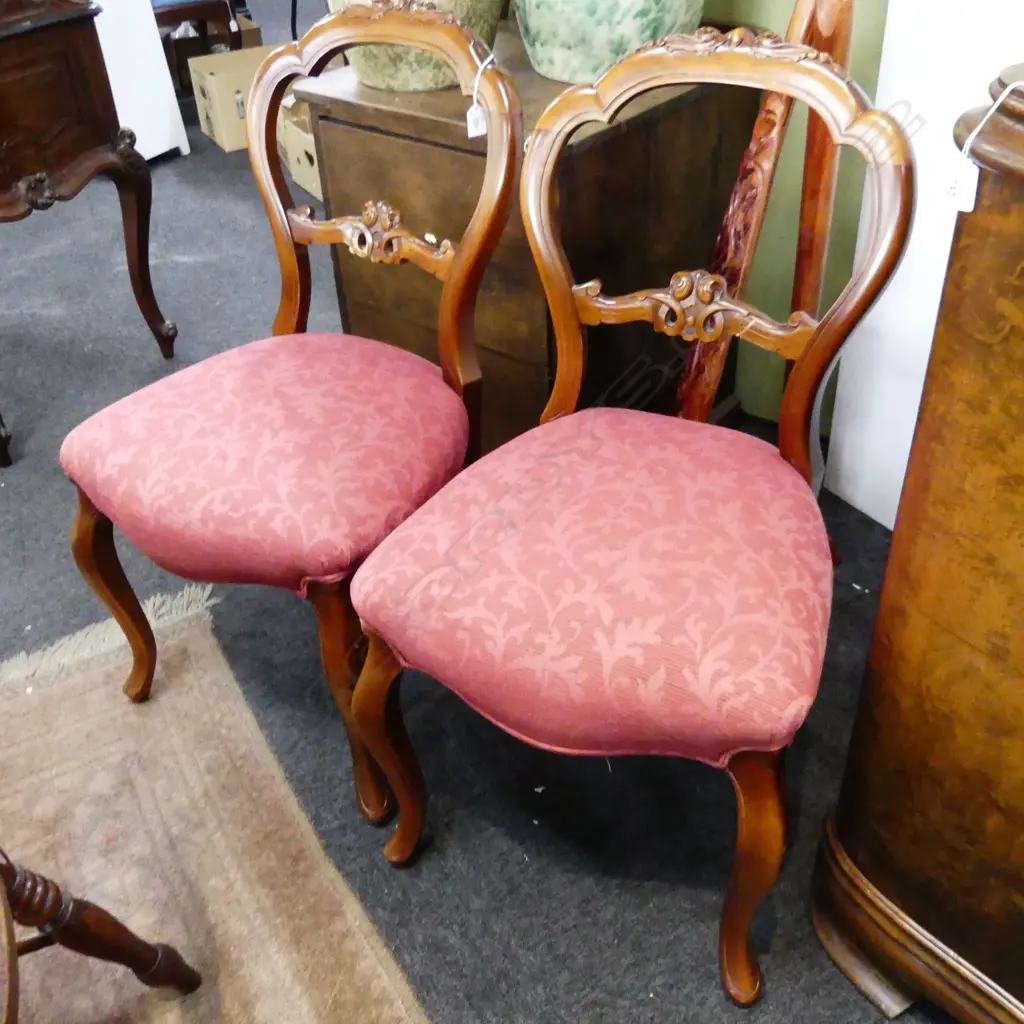 PR OF BALLOON BACK CHAIRS, HIGHLY LACQUERED Image 1++