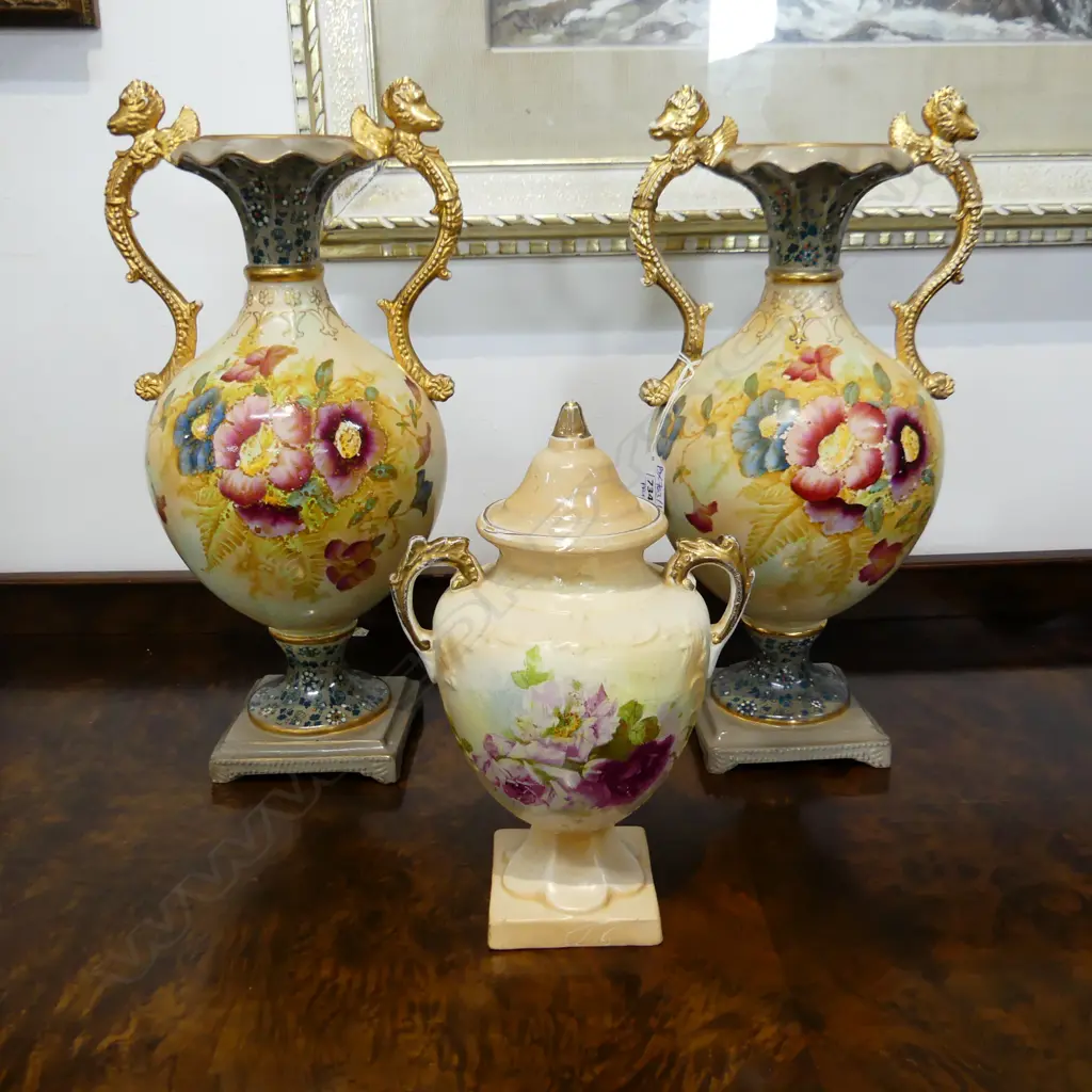 PR VICTORIAN VASES H.380mm + LIDDED URN... Image 1++