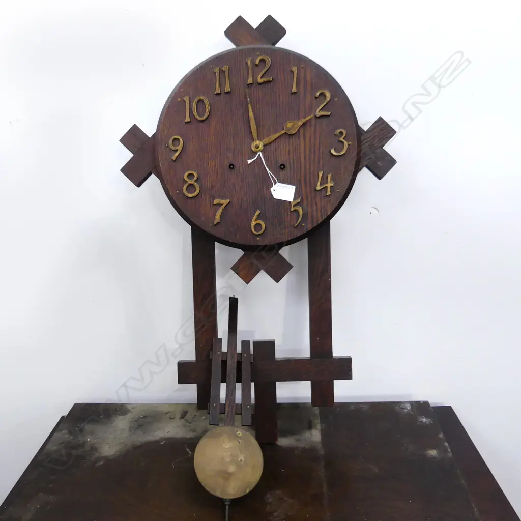 EARLY 20thC OAK WALL CLOCK H.720mm Image 1++