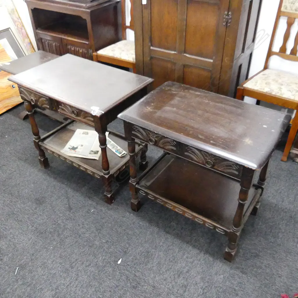 NEAR PR JACOBEAN STYLE SIDE TABLES 690x460x665mm Image 1++