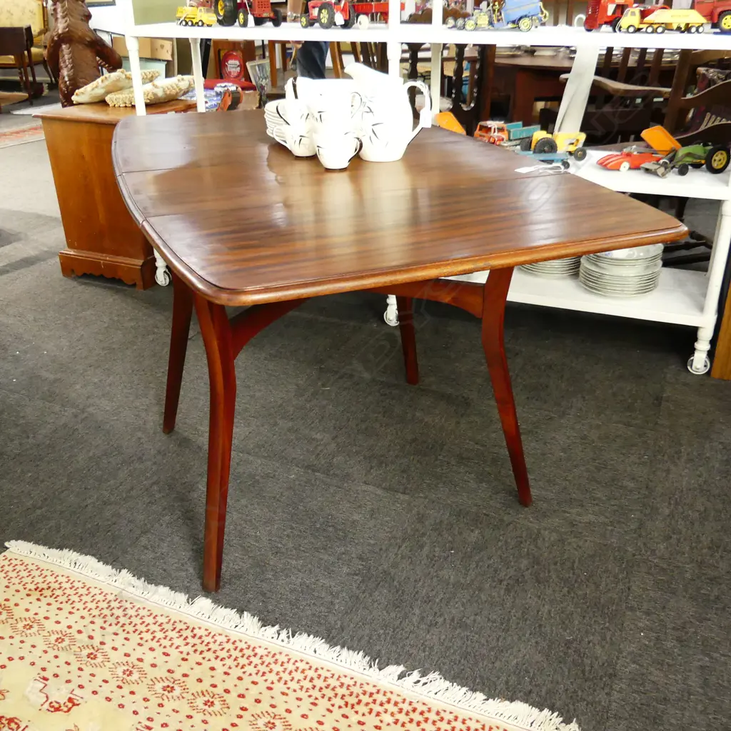 RETRO / MID CENTURY MAHOGANY DROP SIDE DINING TABLE 800x690mm Image 1++