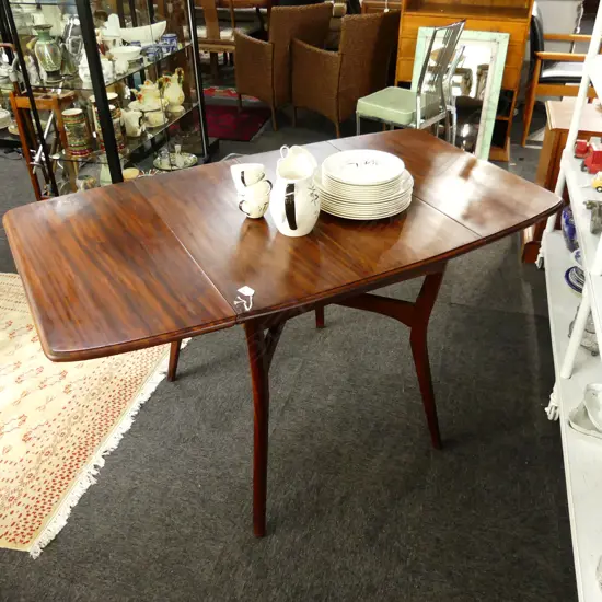 RETRO / MID CENTURY MAHOGANY DROP SIDE DINING TABLE 800x690mm