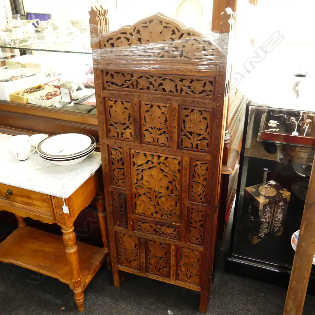 TEAK 4 PANEL SCREEN H.1380mm W.2000mm Image 1++