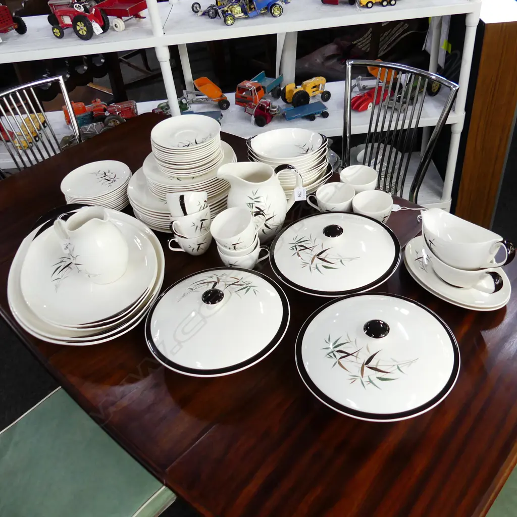 ROYAL DOULTON PART DINNERSET 'BAMBOO' PATTERN  D.6446 AND TWO DOULTON JUGS  Image 1++