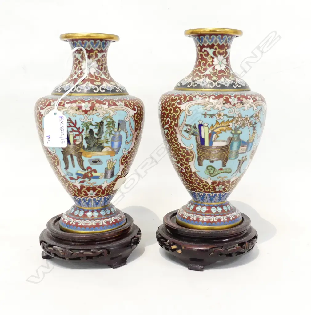 PR CLOISONNE VASES H.210mm Image 1++