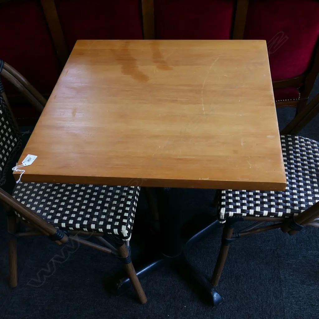CAFE TABLE & 2 BISTRO CHAIRS 600x600x775mm Image 1++