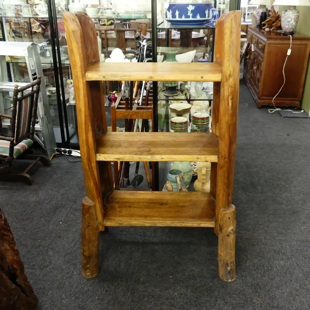 CARVED  THREE TIER SHELF  H1160MM W390MM Image 1++