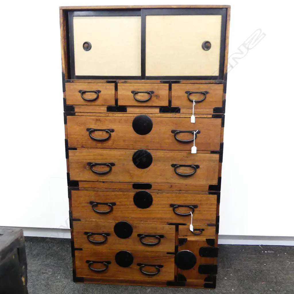 30’S 3 SECTION PAULOWNIA WOOD KIMONO CHEST FROM GIFU PREFECTURE     H.1523mm Image 1++