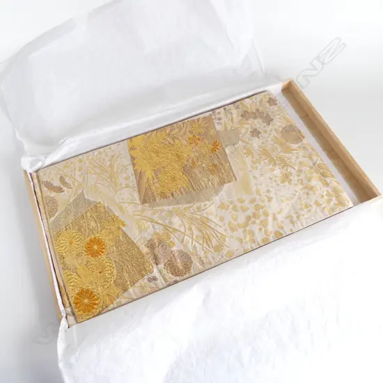 PREMIUM BOXED JAPANESE HANDWOVEN SILK BROCADE MARU-OBI 4000 X 310MM
