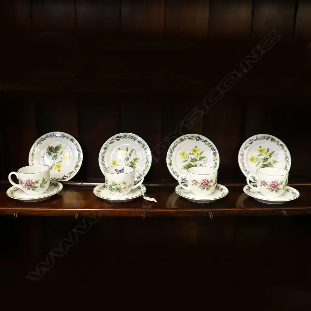 4 ROYAL WORCESTER 'HERBS' TRIOS Image 1++
