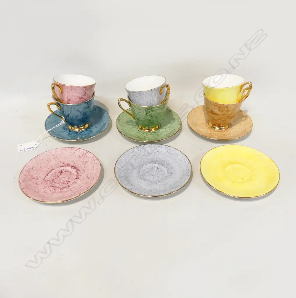 6 ROYAL ALBERT GOSSAMER CUPS (1 w. HAIRLINE) & SAUCERS  Image 1++