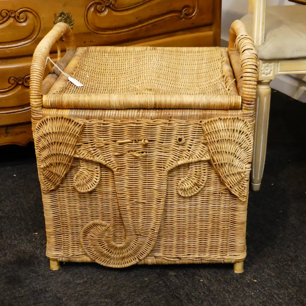 WOVEN BASKET + ASST. FABRIC CONTENTS Image 1++