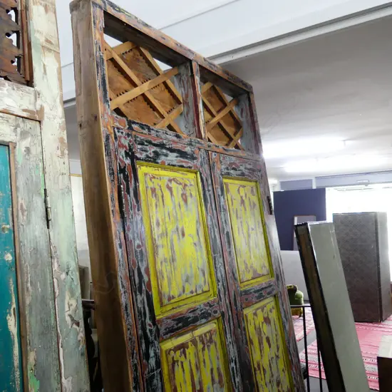 LG INDONESIAN PAINTED YELLOW WOODEN DOOR 2530x1245mm