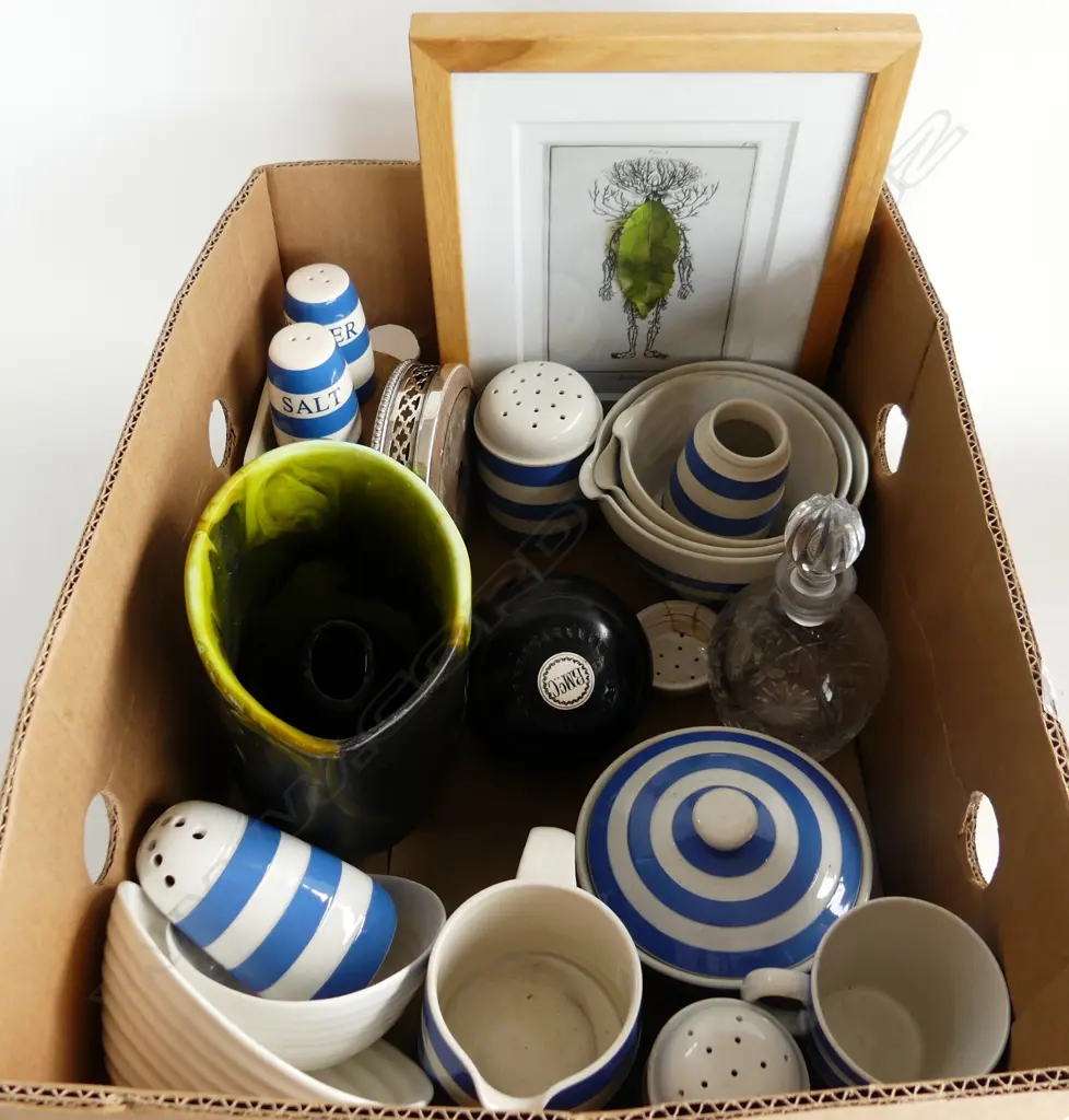 BOX LOT ASST. CORNISH WARE (MOSTLY GREEN LABEL) ETC Image 1++